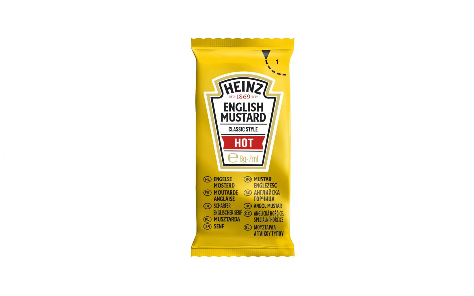 Heinz English Mustard Hot 250 x 8g - Out of Date